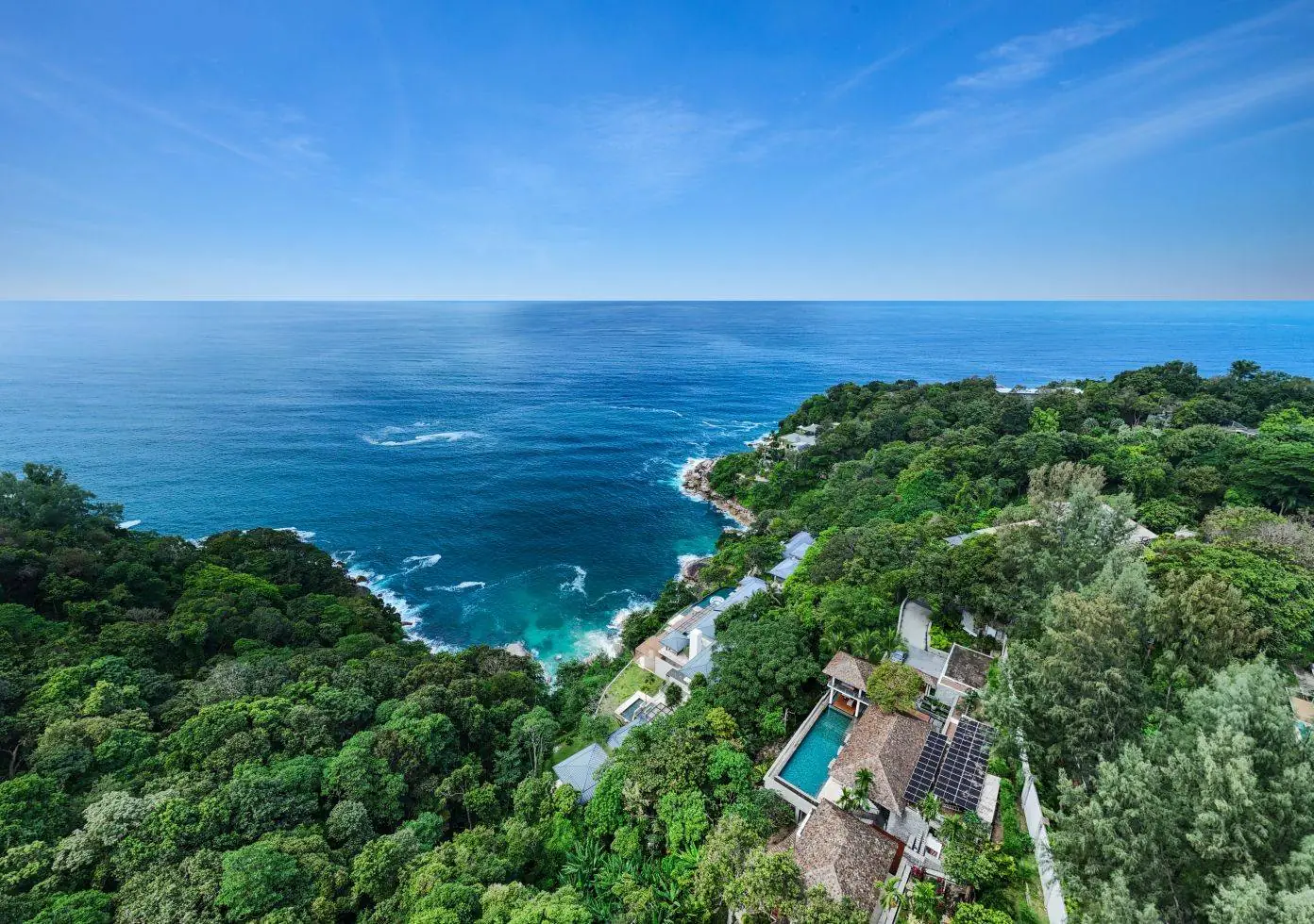 Aerial view of the Kamala headland on the west coast of Phuket